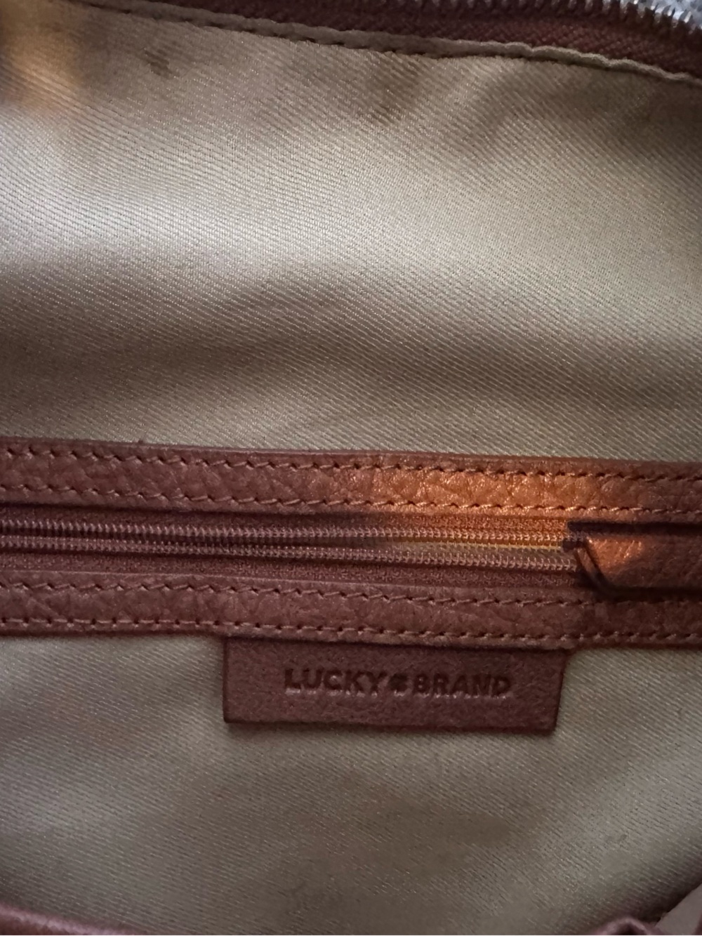 Lucky Brand Cognac Brown Leather Hobo Bag - Picture 8 of 16